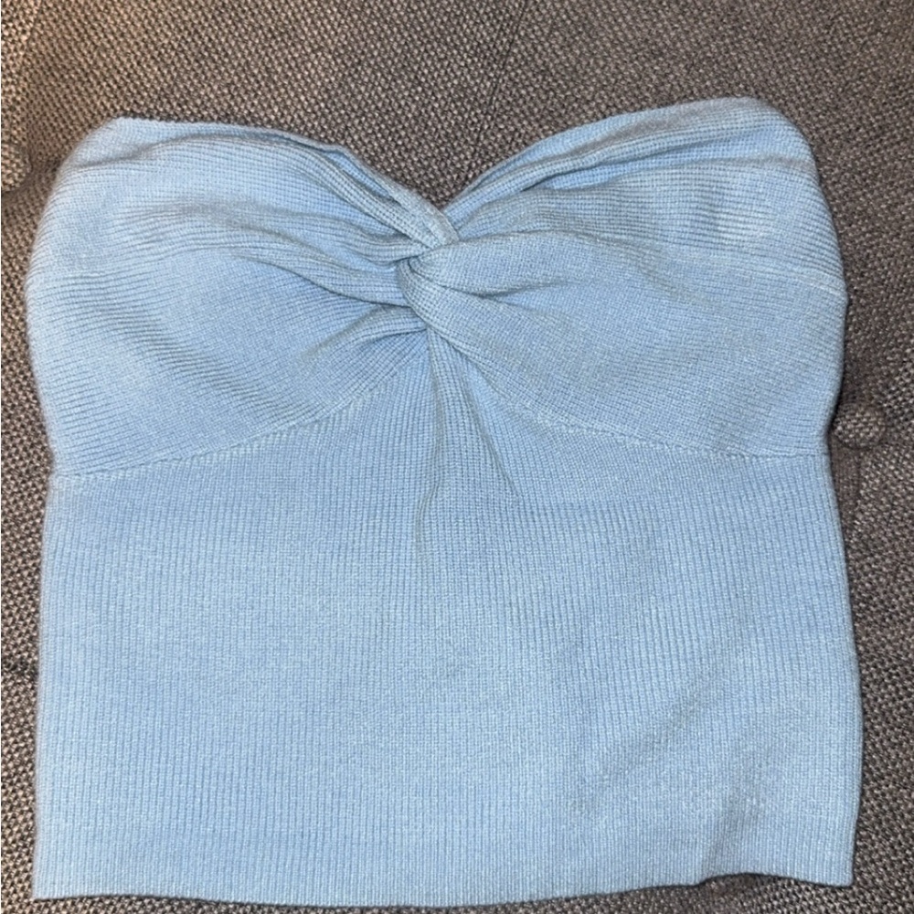 Light Blue Knotted Tube Top